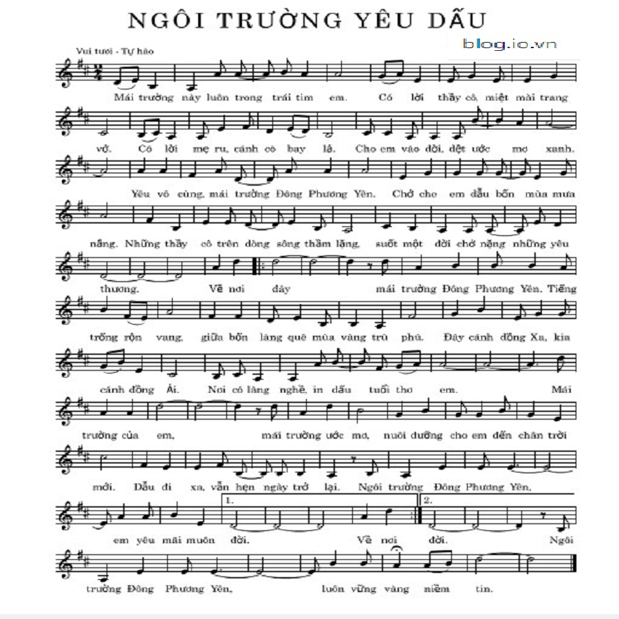 Lời Bài Hát 'Ngôi Trường Dấu Yêu'