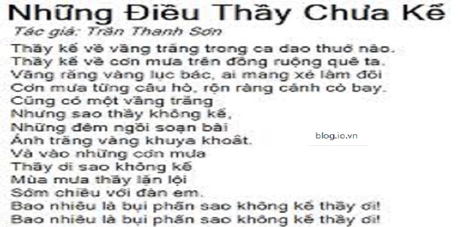 Lời Bài Hát 'Những Điều Thầy Chưa Kể'